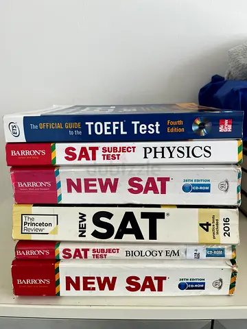 SAT Books (SAT 1 and SAT 2 SUBJECT) Biology + Physics (Barron’s + Princeton) + TOEFL Test Books
