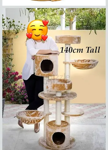 Cat Tree Cat Condo 140cm tall Cat tower cat scratch tower for indoor cats