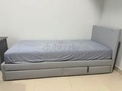 Modern Grey Bed with Storage