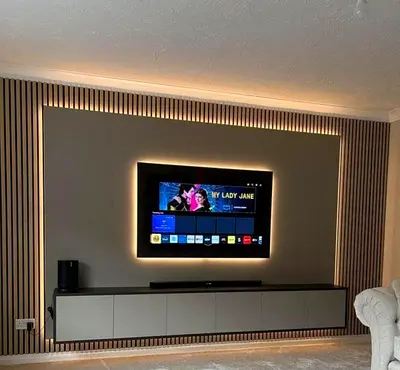 Modern Entertainment System with LED Backlighting