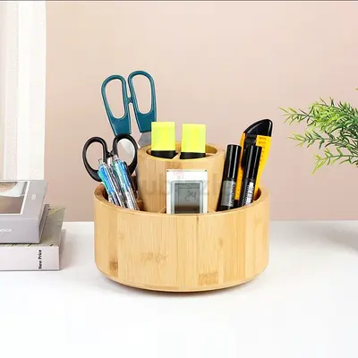 Stylish Bamboo Desk Organizer for Your Office