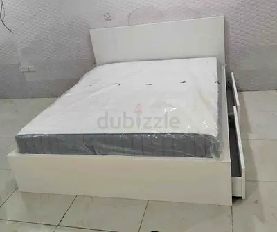 IKEA Malam king size 180×200cm bed frame with IKEA mattress and 2 big storage drawers underneath