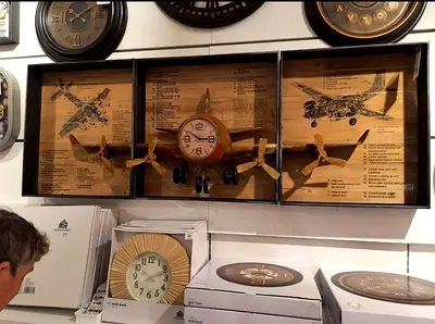 Vintage Aircraft-Inspired Wall Clock