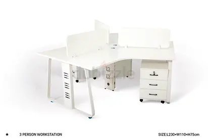 Stylish 3-Person Workstation for Your Home Office