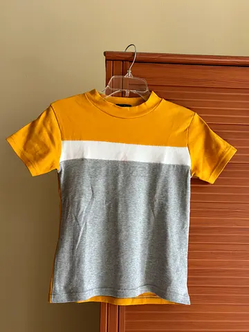 Mustard  Grey cotton shirt