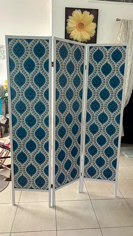 TWO Elegant Folding Room Divider with Blue Pattern: AED 100 each