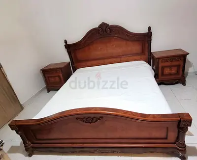 Beautiful Wooden King Bed with Nightstands, Closet and Dresser for Sale
