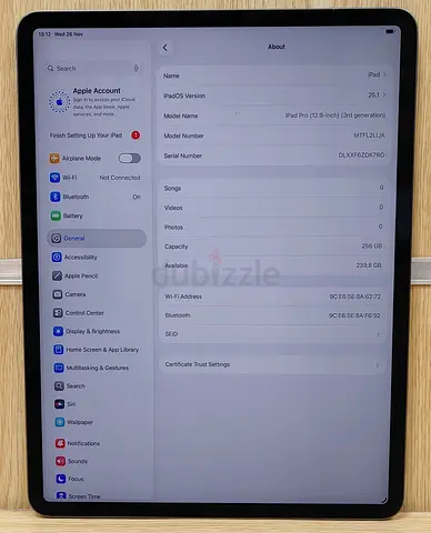 Apple iPad Pro (12.9-inch, 3rd generation) - 256GB Storage