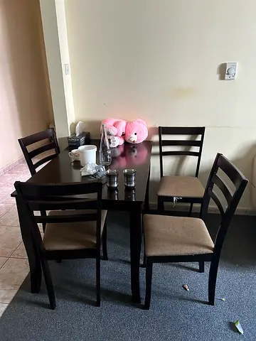 Compact Dining Set with Soft Cushioned Chairs