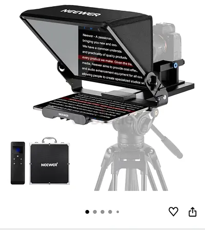 NEEWER Teleprompter X14 III with RT113 Remote/App Control, 45° Tilt 14 Beamsplitter All Metal Frame
