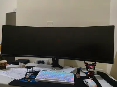 Computer with Curved Ultrawide Monitor