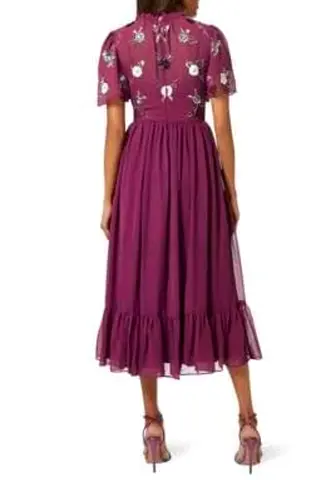 OUNASS Elegant Purple Floral Maxi Dress for Sale with the Bill