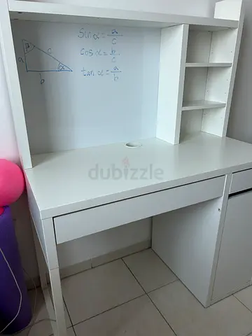 Modern White Study Desk with Drawer