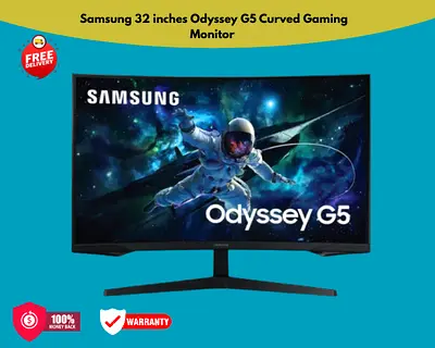Samsung 32 inches Odyssey G5 QHD 165HZ Curved Gaming Monitor 32CG552 - Free Delivery All UAE