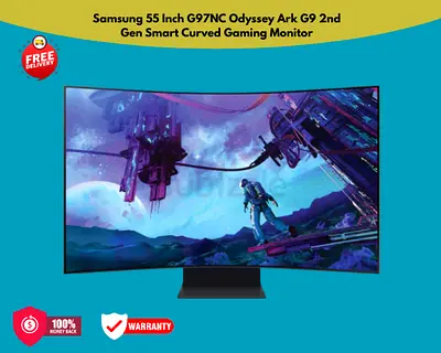 Samsung 55 Inch G97NC Odyssey Ark G9 2nd Gen HD 4K Smart Curved Gaming Monitor - Free Delivery