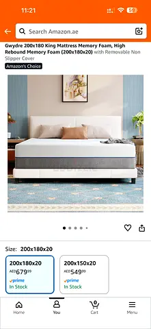 Gwydre King Mattress - 200x180cm Memory Foam with Non-Slip Cover