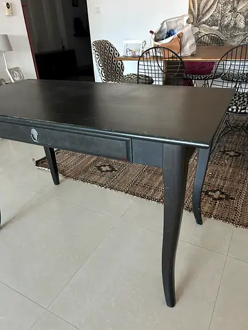 Stylish Black Dining Table with Drawer