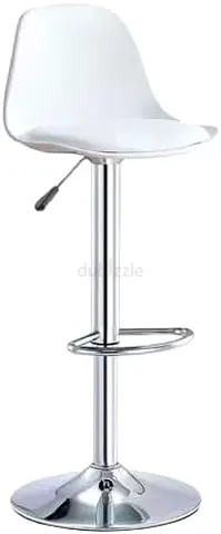 Modern White Bar Stool with Adjustable Height
