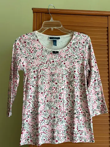 Pink Blouse with Flower Prints from Karen Scott