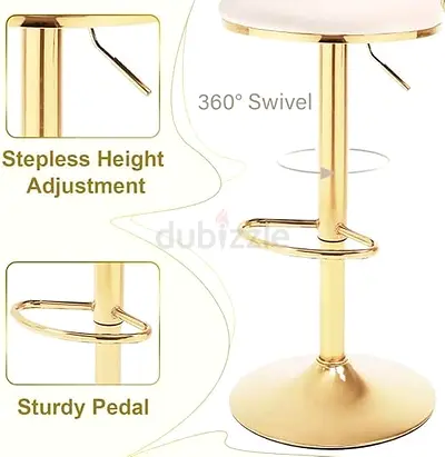 Stylish Gold Adjustable Bar Stool