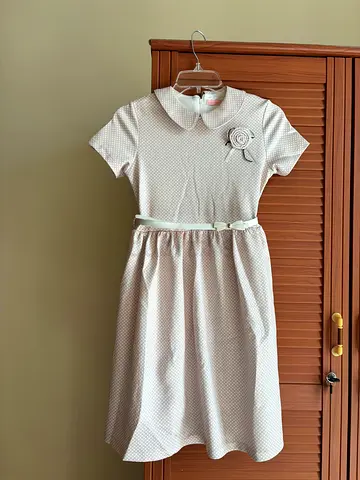 Kids Polka Dots Beige Dress by Cortigiani