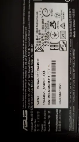 ASUS VA249HE Eye Care Monitor - 24 inch (23.8 inch viewable), Full HD, Flicker Free, Blue Light Filt