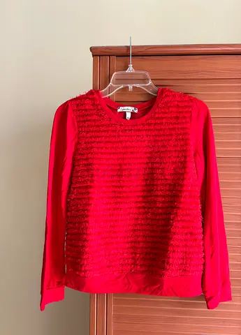 Red Fuzzy Long Sleeve Top by Speechless - Size XL