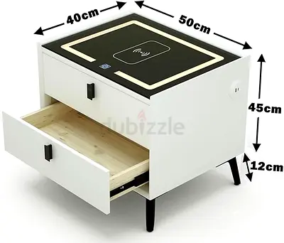 Modern Nightstand with Wireless Charging Feature