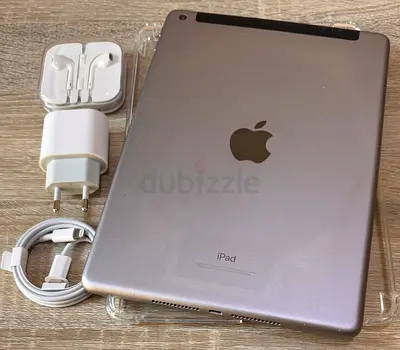 iPad 6th Generation,128GB,WiFi and Cellular,Space Grey with Case Screen Guard EarPods and Charger