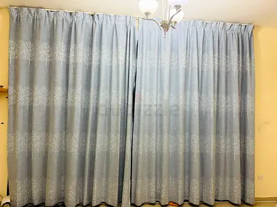Elegant Blue Tree Pattern Curtains for Sale