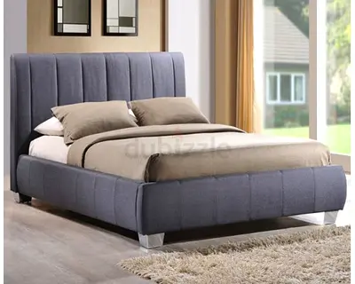 Upholstered fabric bed design dobule size