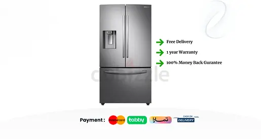 Samsung French Refrigerator 539L 3 Door Fridge Freezer | Series 8 | 1 Year Warranty