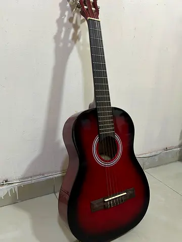 Great Classic/Acoustic Guitar 1/2 (Red color) With FREE Pick and case!!