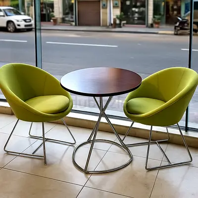 Modern Bistro Table with Colorful Chairs