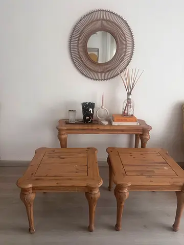 2 mango wood side tables