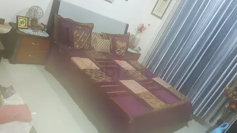 Elegant King-Size Bed with Wardrobe and Dresser
