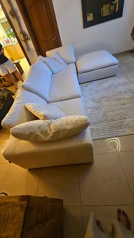 Marina home Premium Feather 🪶 filled sofa with footstool