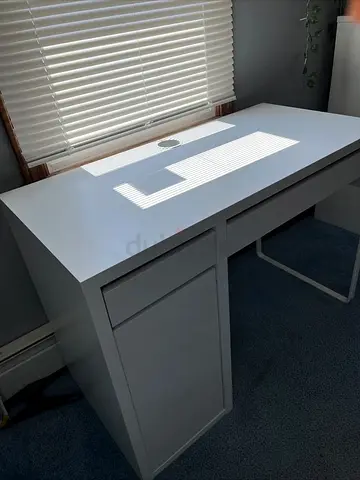 Sleek White Study Desk with Drawer for Sale