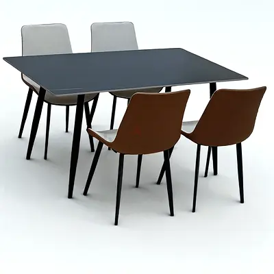 Marble 4 Seater Dining Table Set – Modern Dining Set with 4 Chairs