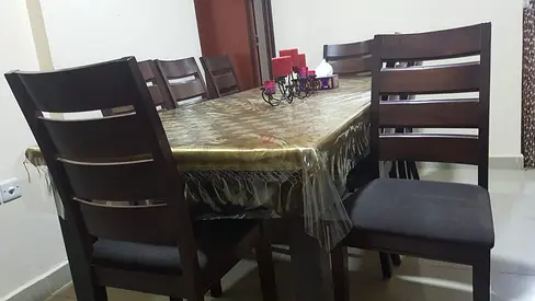 Pure Heavy wood Elegant 8 seater Wooden Dining Table Set with Comfortable Chairs