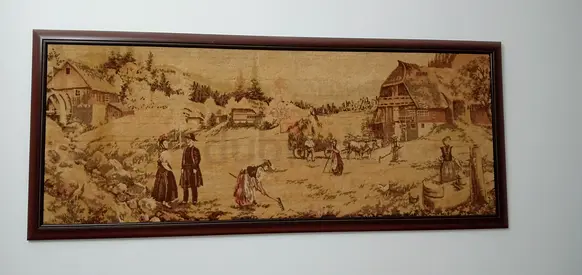 Beautiful Vintage Tapestry Wall Hanging 124 year old antique from france