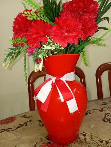 Vibrant Red Flower Vase