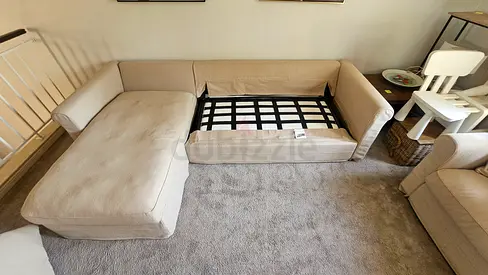 Ikea gronlid L shape sofa bed with mattress