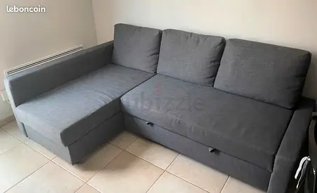 Comfortable Grey Corner Sofa with Storage