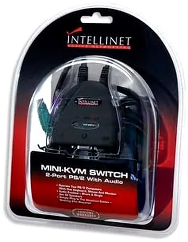 INTELLINET Mini KVM Switch with Audio - Perfect for Easy Device Management