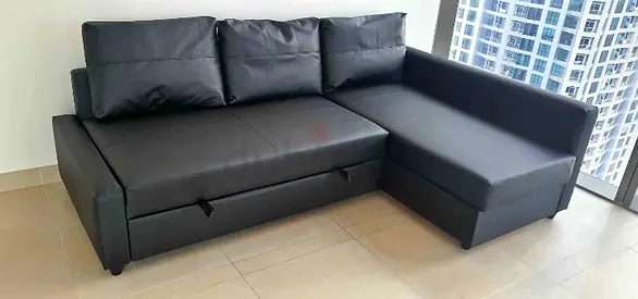 L shape sofa com bed storage IKEA brand Model FRIAHAN