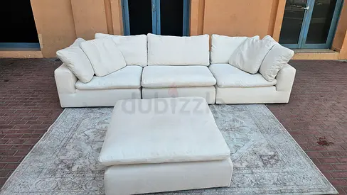 Marina home feather 🪶 filled sofa with footstool