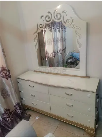 Elegant White Dresser with Mirror