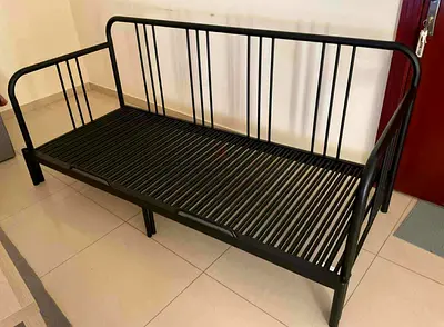 Sturdy and Sleek Black Metal Sofa Bed