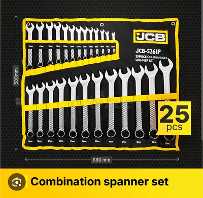 High-Quality JCB 25-Piece Combination Spanner Set
